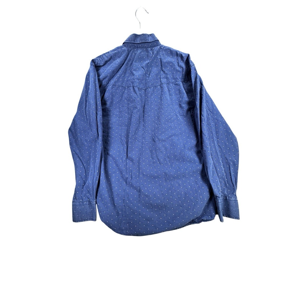Resistol Men's Blue Button Up Shirt Orange Dot Print Western Casual Size Large - Picture 6 of 13